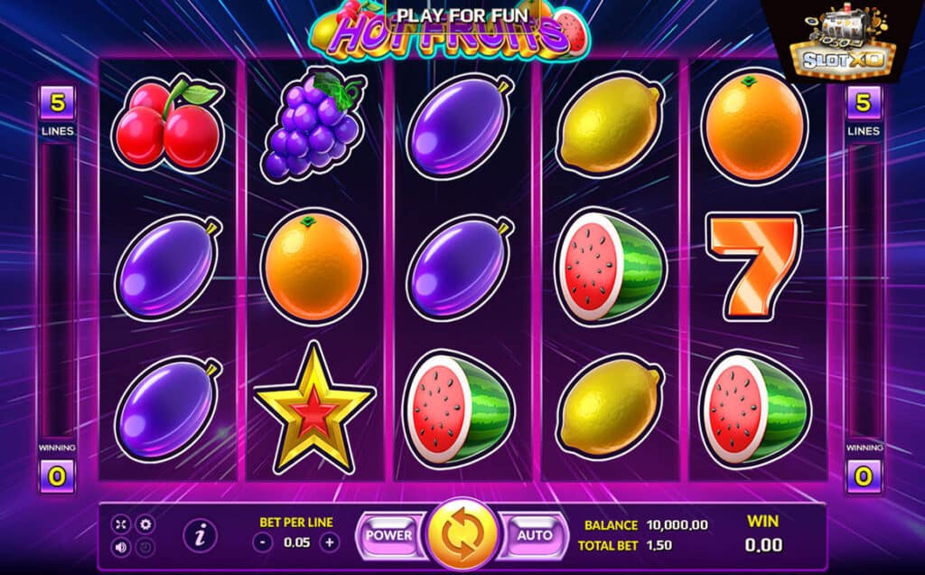ตัวอย่างสล็อต Hot Fruits