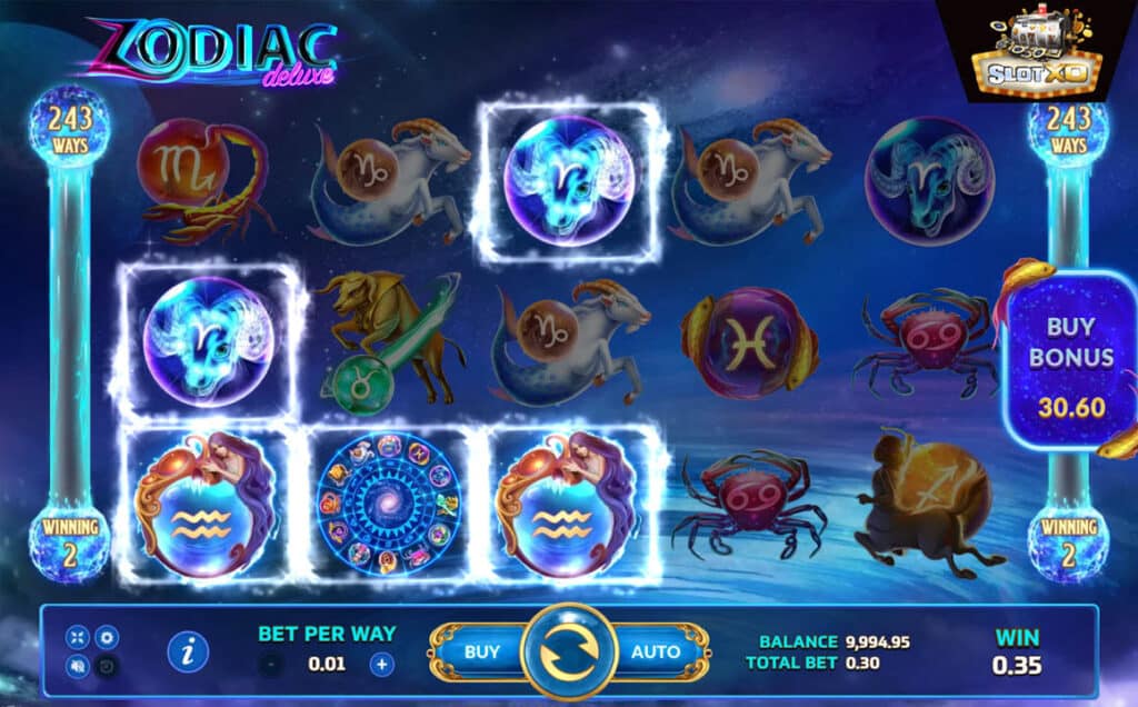 ตัวอย่างสล็อต Zodiac Deluxe
